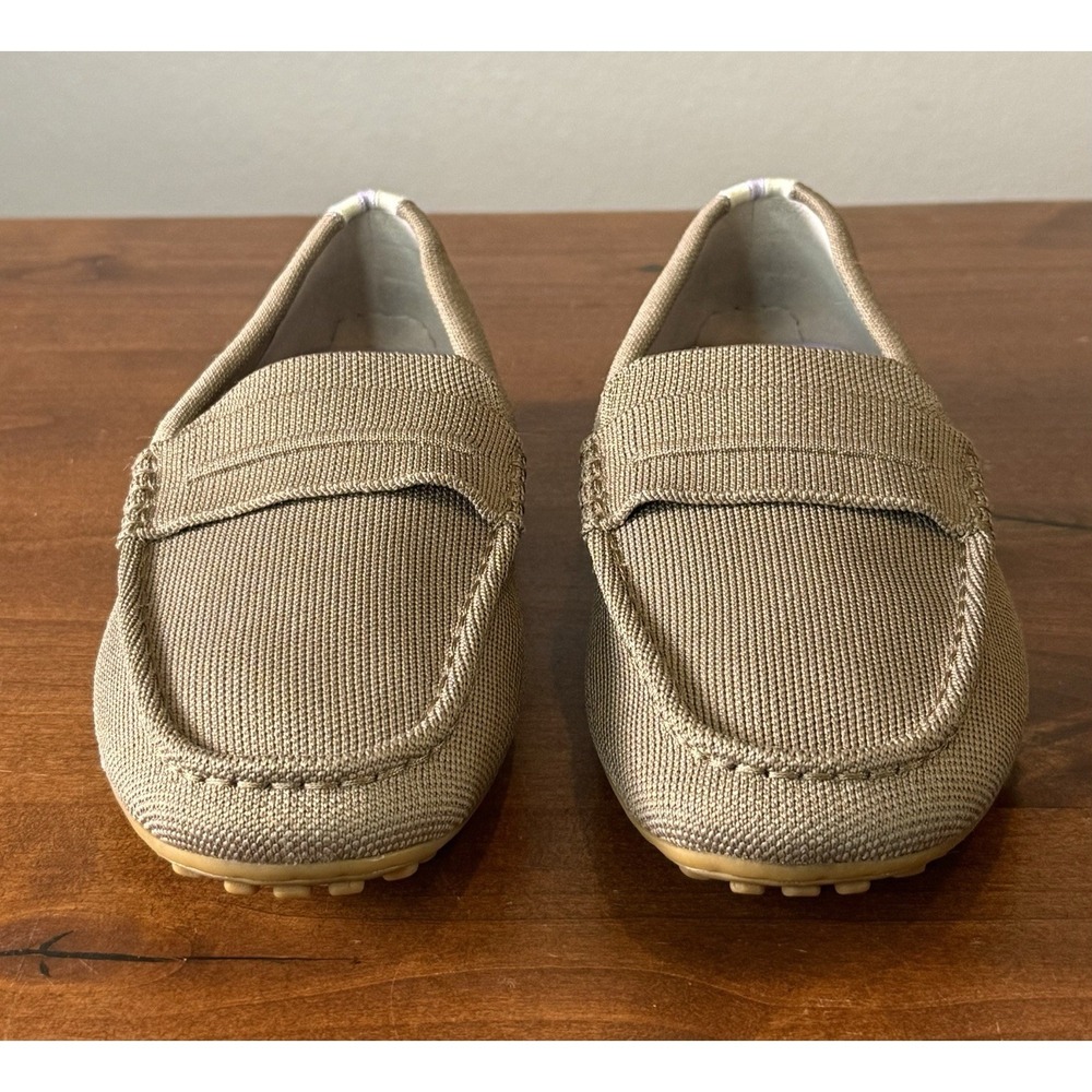 Rothy's Shoes Mens Size 10.5 Taupe Brown Knit Driving Loafers Washable Slip On